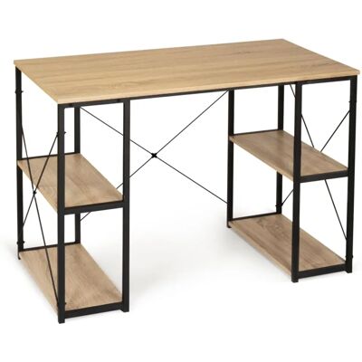 Idmarket Scrivania Doppia Stile Industriale Detroit con 2 Ripiani Idmarket Scrivania Doppia Stile Industriale Detroit con 2 Ripiani