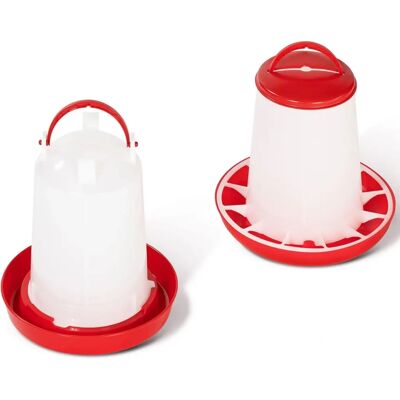 IDMARKET Mangeoire et Abreuvoir pour Poules - 3kg/3L Ensemble IDMARKET Mangeoire et Abreuvoir pour Poules - 3kg/3L Ensemble