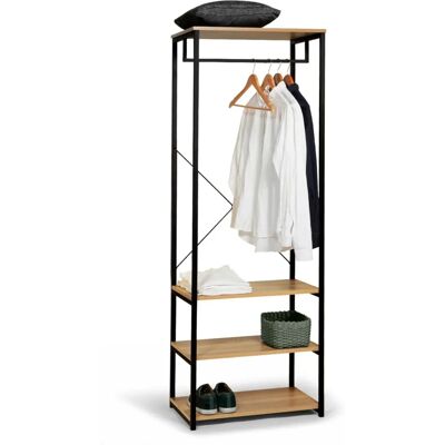 IDMARKET - Armario vestidor Detroit, diseño industrial, negro IDMARKET - Armario vestidor Detroit, diseño industrial, negro