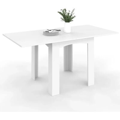 IDMARKET - Table à manger - S'étend de 80 à 160 cm - Pour 6-8 personnes - Blanc - Publicité IDMARKET - Table à manger - S'étend de 80 à 160 cm - Pour 6-8 personnes - Blanc - Publicité
