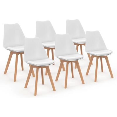 IDMARKET Lot de 6 chaises scandinaves - Moderne & Confortable IDMARKET Lot de 6 chaises scandinaves - Moderne & Confortable
