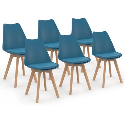 Idmarket Modello - Set di 6 Sedie Scandinave Blu Anatra Idmarket Modello - Set di 6 Sedie Scandinave Blu Anatra