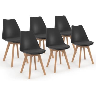 Idmarket Ensemble de 6 chaises scandinaves noires - Publicité Idmarket Ensemble de 6 chaises scandinaves noires - Publicité