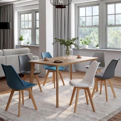 Idmarket - Set di 6 sedie scandinave - Colori misti Idmarket - Set di 6 sedie scandinave - Colori misti