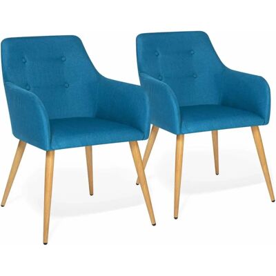 Idmarket - Ensemble de 2 fauteuils - Style scandinave - Bleu canard - Publicité Idmarket - Ensemble de 2 fauteuils - Style scandinave - Bleu canard - Publicité