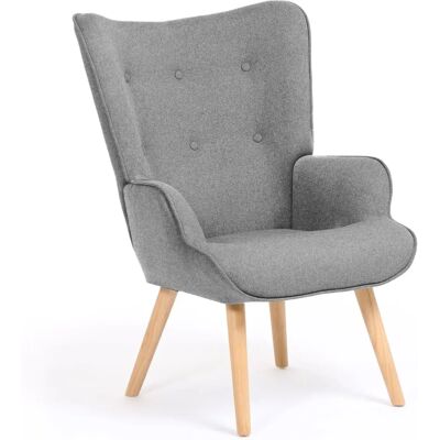 IDMARKET Fauteuil scandinave Ivar - Tissu gris clair - Publicité IDMARKET Fauteuil scandinave Ivar - Tissu gris clair - Publicité