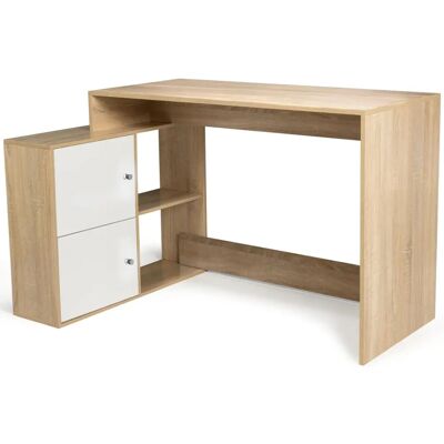 IDMARKET Scrivania angolare bianca con porte IDMARKET Scrivania angolare bianca con porte