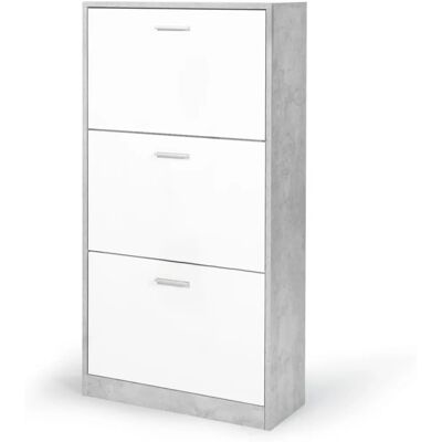 Idmarket Schuhschrank Weiß Betonoptik 3 Türen Idmarket Schuhschrank Weiß Betonoptik 3 Türen