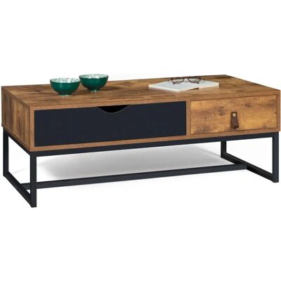 Tavolino stile industriale IDMARKET Chicago - 2 cassetti Tavolino stile industriale IDMARKET Chicago - 2 cassetti
