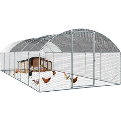 Enclos poulailler dôme IDMARKET 22,5 m² 3x7,5 m porte latérale Enclos poulailler dôme IDMARKET 22,5 m² 3x7,5 m porte latérale