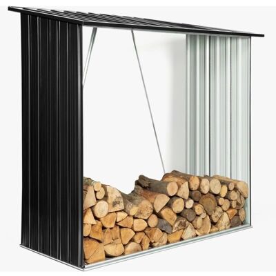 Idmarket 2 m³ Verzinkter Stahl-Gartenschuppen - Holzlager Idmarket 2 m³ Verzinkter Stahl-Gartenschuppen - Holzlager