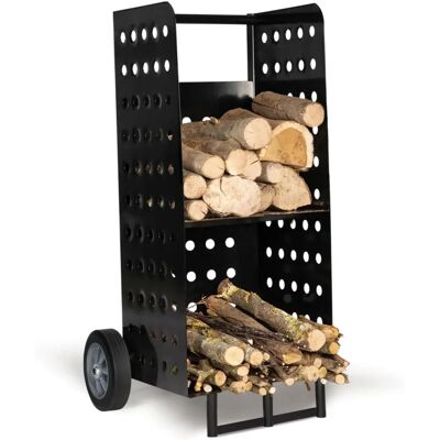 IDMARKET Chariot à bois - Design en acier robuste pour intérieur et extérieur IDMARKET Chariot à bois - Design en acier robuste pour intérieur et extérieur