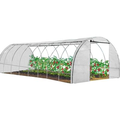 IDMarket Garten Gewächshaus 8x3m - 4 Jahreszeiten 24m² Weiß IDMarket Garten Gewächshaus 8x3m - 4 Jahreszeiten 24m² Weiß