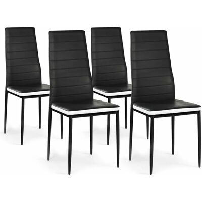 Idmarket - Set di Sedie da Pranzo Nere e Bianche - Sedie da Sala Idmarket - Set di Sedie da Pranzo Nere e Bianche - Sedie da Sala