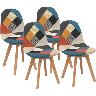 Idmarket Sara Mehrfarbige Patchwork Esstischstühle Idmarket Sara Mehrfarbige Patchwork Esstischstühle