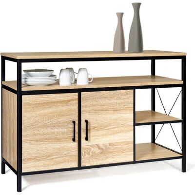 IDMARKET Detroit Meuble Bas - Design Industriel - 100cm IDMARKET Detroit Meuble Bas - Design Industriel - 100cm