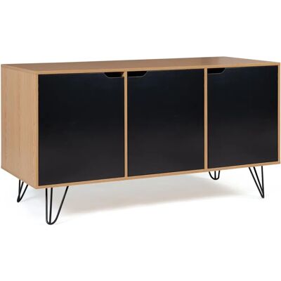 Aparador vintage Noemi de Idmarket - 113cm, 3 puertas, patas de madera Aparador vintage Noemi de Idmarket - 113cm, 3 puertas, patas de madera