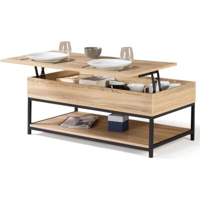 IDMARKET Detroit Höhenverstellbarer Couchtisch - Industrielles Design IDMARKET Detroit Höhenverstellbarer Couchtisch - Industrielles Design