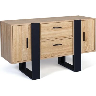 Credenza Phoenix in Legno e Nero di Idmarket - Mobili Moderni di Stoccaggio Credenza Phoenix in Legno e Nero di Idmarket - Mobili Moderni di Stoccaggio