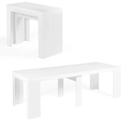 IDMARKET Console Extensible Orlando - 10 Places, 235cm, Bois Blanc IDMARKET Console Extensible Orlando - 10 Places, 235cm, Bois Blanc
