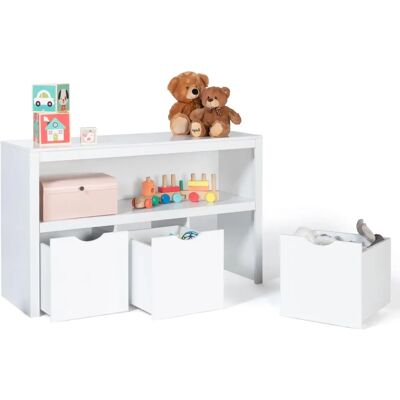 IDMARKET Scaffale di Stoccaggio per Bambini con 3 Cassetti Cubici IDMARKET Scaffale di Stoccaggio per Bambini con 3 Cassetti Cubici