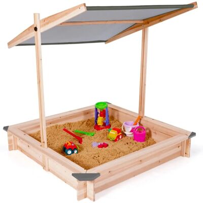Idmarket Kindersandkiste - Holz mit Grau Dach - Außenspielplatz Idmarket Kindersandkiste - Holz mit Grau Dach - Außenspielplatz