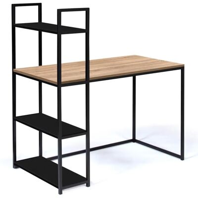 IDMARKET Scrivania BOSTON con Mensole - Stile Industriale IDMARKET Scrivania BOSTON con Mensole - Stile Industriale