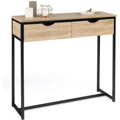IDMARKET Console Detroit con 2 Cassetti - Stile Industriale IDMARKET Console Detroit con 2 Cassetti - Stile Industriale