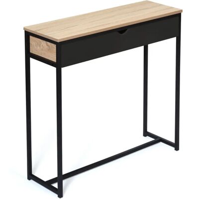 IDMARKET Consola Boston de 1 cajón, negra - Diseño industrial IDMARKET Consola Boston de 1 cajón, negra - Diseño industrial