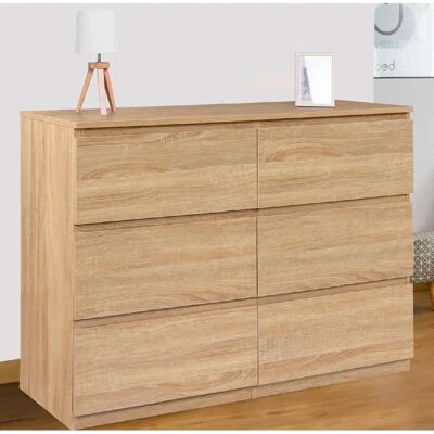 IDMARKET Arcón Tomi 6 Cajones Efecto Haya - Mueble de Almacenaje IDMARKET Arcón Tomi 6 Cajones Efecto Haya - Mueble de Almacenaje