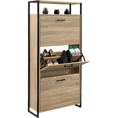 IDMARKET Schuhschrank - Industrielles Design, 3 Türen IDMARKET Schuhschrank - Industrielles Design, 3 Türen