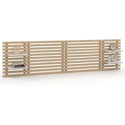 IDMARKET Tête de lit en bois clair et blanc - Headboard - Publicité IDMARKET Tête de lit en bois clair et blanc - Headboard - Publicité