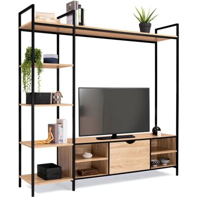 Idmarket Detroit TV-Ständer mit Regalen - Industriell Stil Idmarket Detroit TV-Ständer mit Regalen - Industriell Stil
