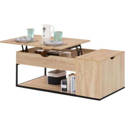Table basse ajustable Idmarket Detroit avec rangement Table basse ajustable Idmarket Detroit avec rangement