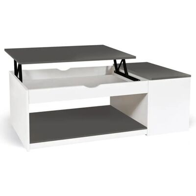 IDMARKET Mesa de centro elevable con almacenamiento y caja lateral IDMARKET Mesa de centro elevable con almacenamiento y caja lateral
