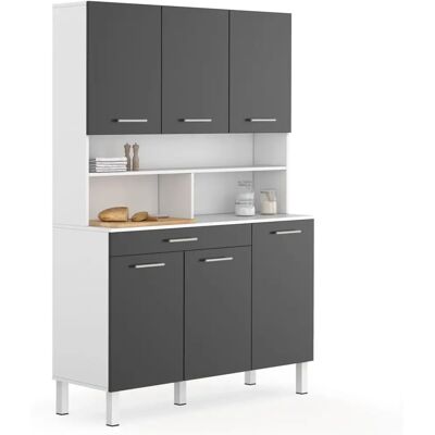 Idmarket CINA Mueble de Cocina - Gris y Blanco - 120cm Idmarket CINA Mueble de Cocina - Gris y Blanco - 120cm