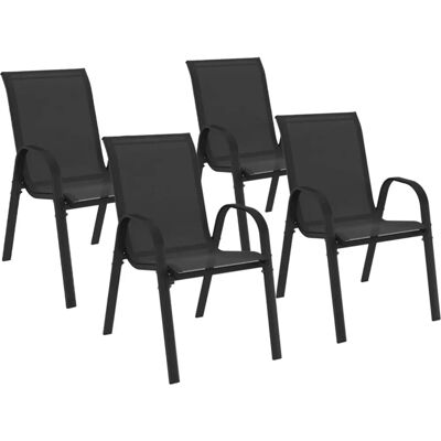 IDMARKET Schwarze LYMA Stapelbare Gartensessel - Gartenmöbel IDMARKET Schwarze LYMA Stapelbare Gartensessel - Gartenmöbel