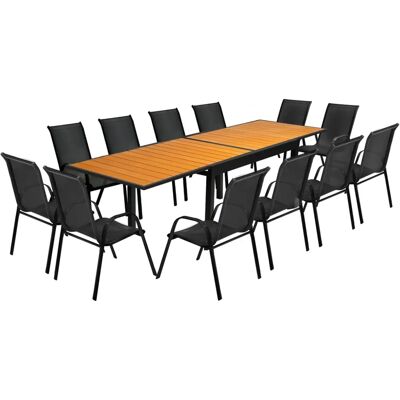IDMARKET Gartentisch-Set - Ausziehbarer Tisch & 12 Stühle IDMARKET Gartentisch-Set - Ausziehbarer Tisch & 12 Stühle