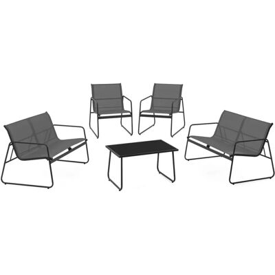 Idmarket Ensemble de Mobilier de Jardin Malaga 6 Places - Moderne et Résistant Idmarket Ensemble de Mobilier de Jardin Malaga 6 Places - Moderne et Résistant