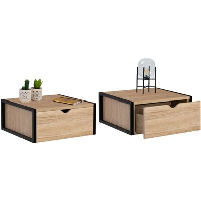 Idmarket - Set aus 2 Wand-Nachtkästchen - Industrielles Design Idmarket - Set aus 2 Wand-Nachtkästchen - Industrielles Design