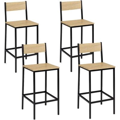 IDMARKET Set de 4 tabourets de bar industriels - Cuisine, Bar & Îlot IDMARKET Set de 4 tabourets de bar industriels - Cuisine, Bar & Îlot