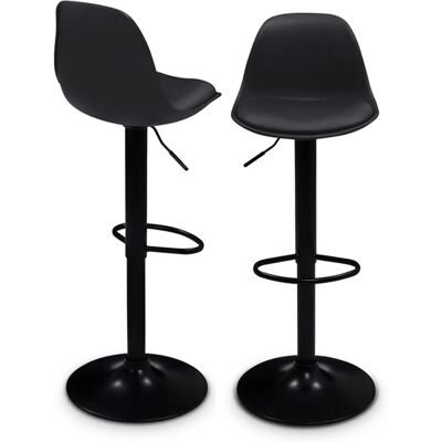 IDMARKET Ensemble de 2 tabourets de bar noirs modernes IDMARKET Ensemble de 2 tabourets de bar noirs modernes