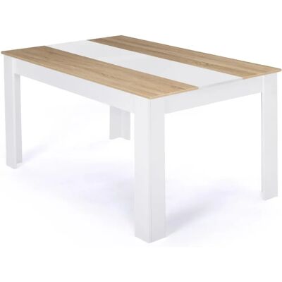 Table à manger Georgia de Idmarket - 8 places - Blanc et hêtre imitation Table à manger Georgia de Idmarket - 8 places - Blanc et hêtre imitation