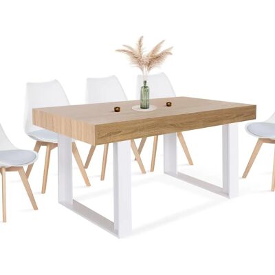 Idmarket Phoenix Esstisch - 6 Sitzplätze, 160cm, Weiß/Naturholz Idmarket Phoenix Esstisch - 6 Sitzplätze, 160cm, Weiß/Naturholz