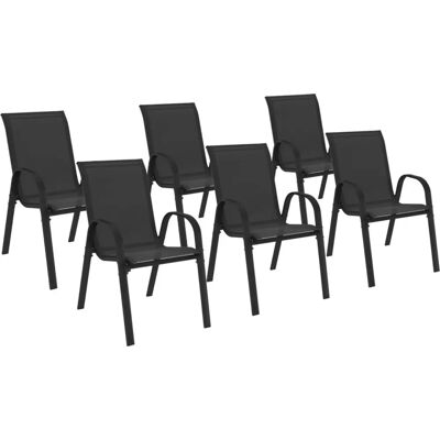 Idmarket Lyma 6 Stapelbare Metall Textilene Gartenstühle - Gartenstühle Idmarket Lyma 6 Stapelbare Metall Textilene Gartenstühle - Gartenstühle