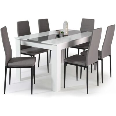 IDMARKET Georgia 140cm Esstisch-Set - 1 Tisch 6 Stühle IDMARKET Georgia 140cm Esstisch-Set - 1 Tisch 6 Stühle