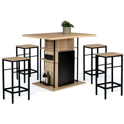 Ensemble d'île de cuisine industriel IDMARKET - 110cm noir et hêtre Ensemble d'île de cuisine industriel IDMARKET - 110cm noir et hêtre