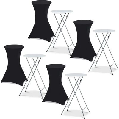 Idmarket - Tables hautes pliantes - Acier 105cm, Housses noires Idmarket - Tables hautes pliantes - Acier 105cm, Housses noires