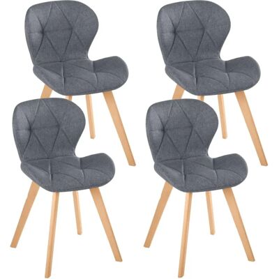 Idmarket Robine 4 Dunkelgraue Stoff Esszimmerstühle - Esszimmerstühle Idmarket Robine 4 Dunkelgraue Stoff Esszimmerstühle - Esszimmerstühle