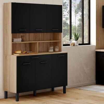 IDMARKET Modernes Küchenbuffet - 120cm, 6 Türen, Holzoptik IDMARKET Modernes Küchenbuffet - 120cm, 6 Türen, Holzoptik
